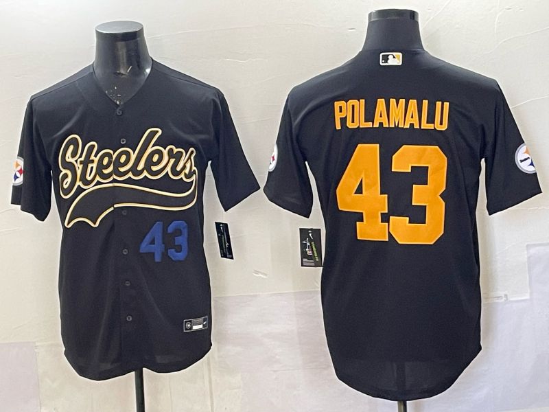 Men 2025 Pittsburgh Steelers #43 Polamalu black 3th generation Joint Name Nike Limited NFL Jersey style 004->pittsburgh steelers->NFL Jersey